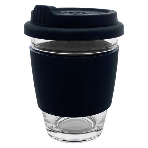 EK012 玻璃咖啡杯340ML-硅胶带