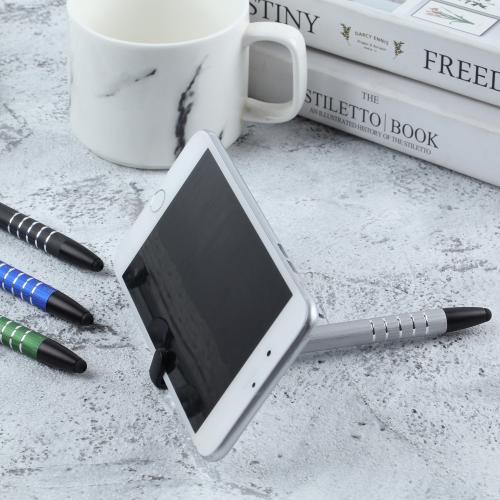 MSD003-多功能金属圆珠笔广告笔电容触控笔手机支架笔可印刷logo现货小单批量快速发货